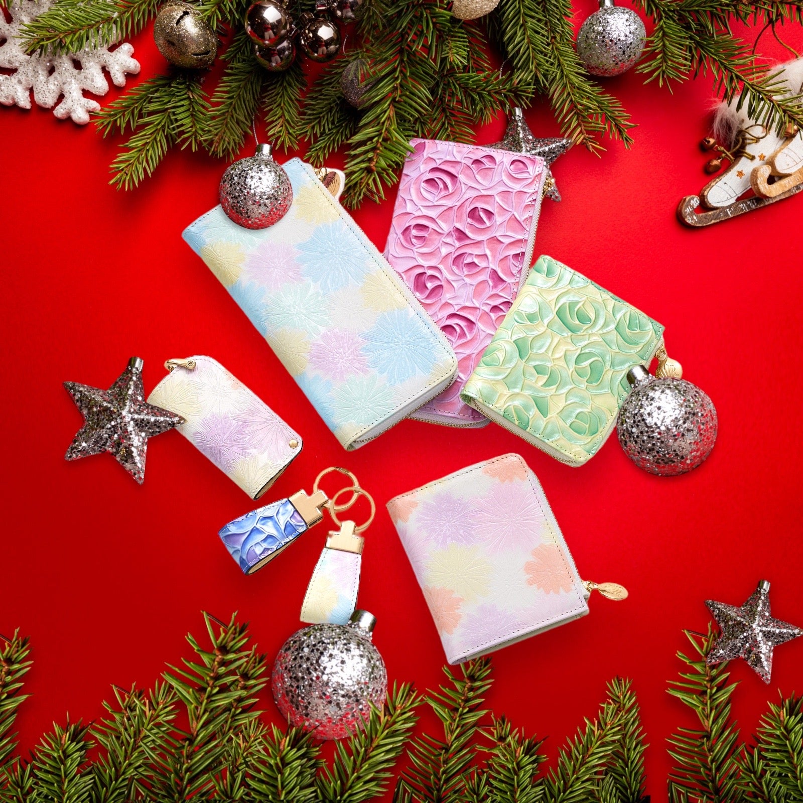 リッカーズ本革長財布 花柄