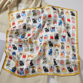【9月末入荷】バッグスカーフ ミニスカーフ 100%シルク
