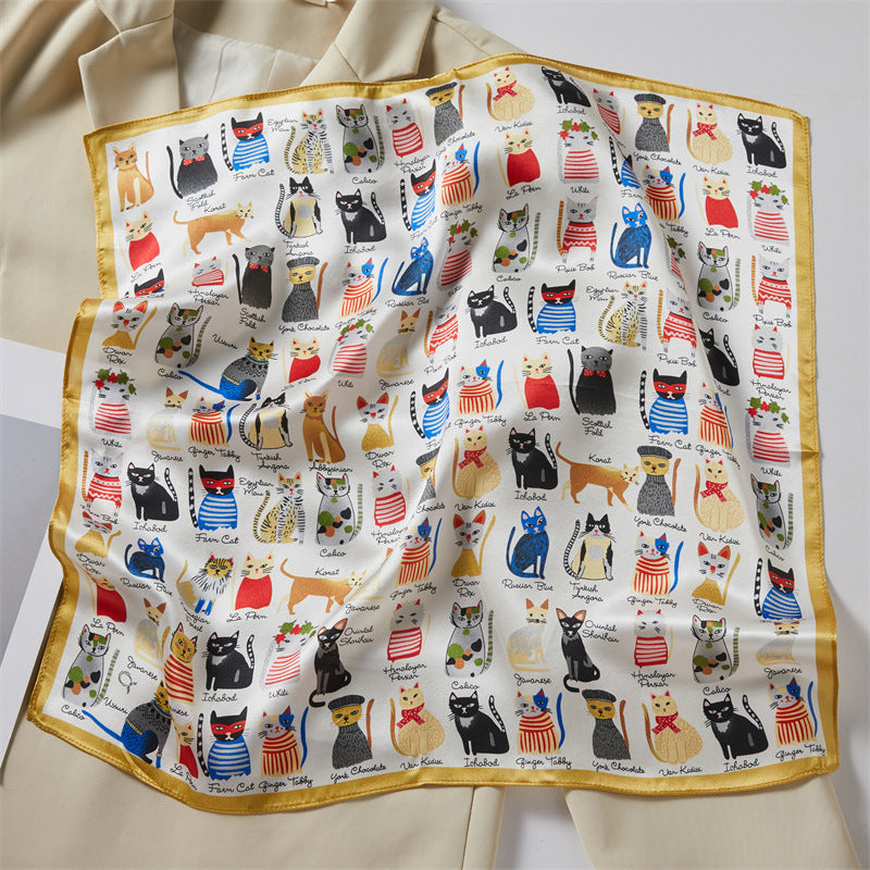 【9月末入荷】バッグスカーフ ミニスカーフ 100%シルク