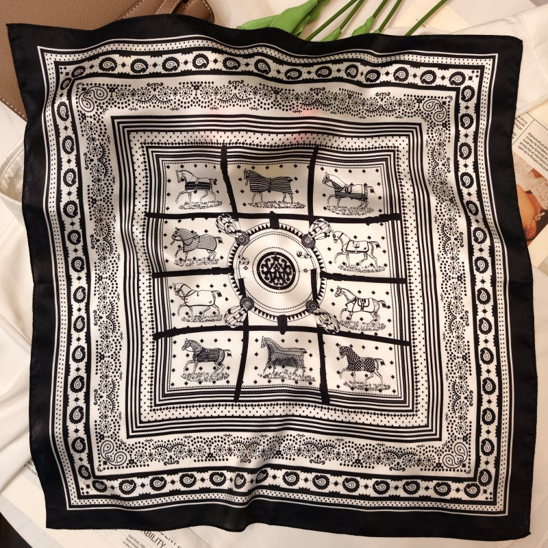 【9月末入荷】バッグスカーフ ミニスカーフ 100%シルク