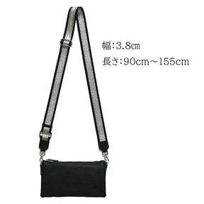 別売 ショルダーストラップ単品 幅広 ラメ ストライプ バッグ用