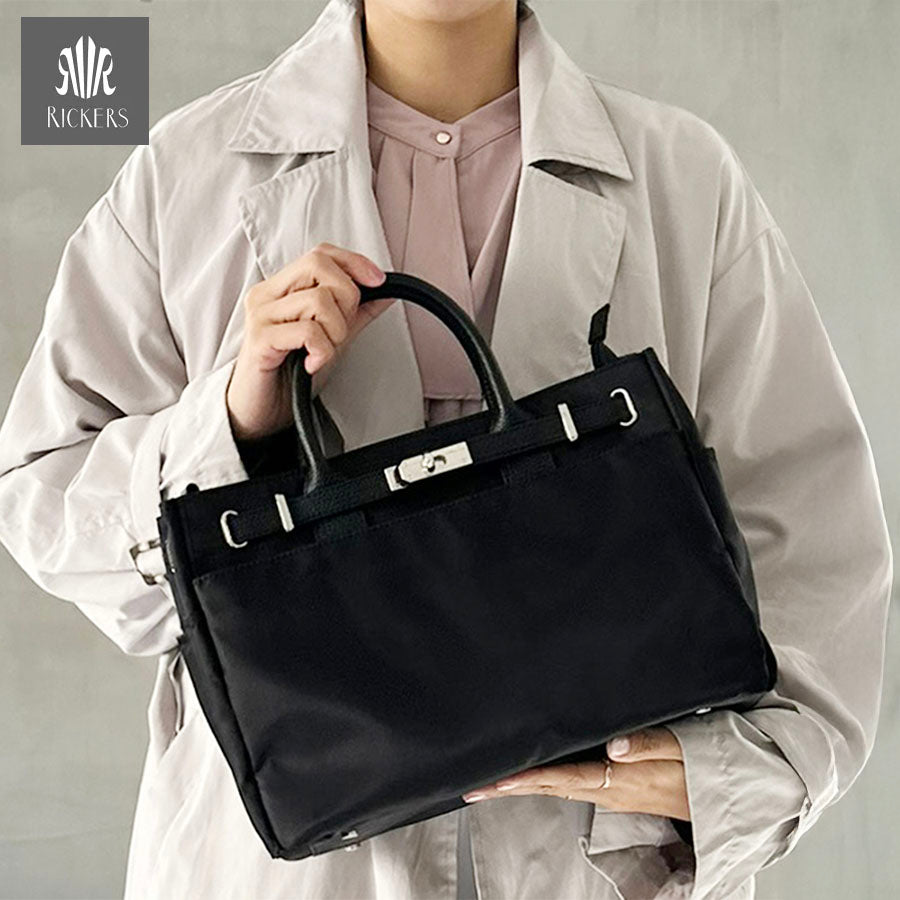 ナイロンレザーコンビ ベルトデザイントートバッグPAD-30810B