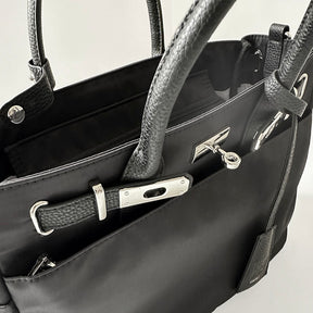 ナイロンレザーコンビ ベルトデザイントートバッグPAD-30810B