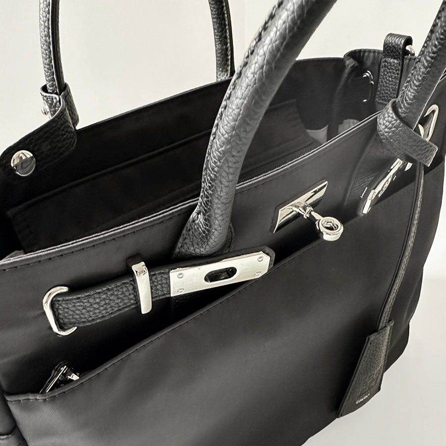 ナイロンレザーコンビ ベルトデザイントートバッグPAD-30810B