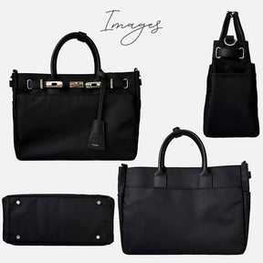 ナイロンレザーコンビ ベルトデザイントートバッグPAD-30810B