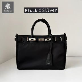 ナイロンレザーコンビ ベルトデザイントートバッグPAD-30810B