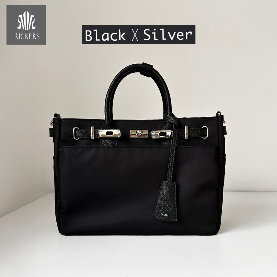 ナイロンレザーコンビ ベルトデザイントートバッグPAD-30810B