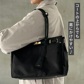 ナイロンレザーコンビ ベルトデザインショルダーバッグPAD-30820B