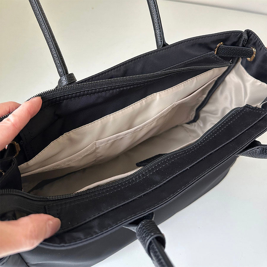 ナイロンレザーコンビ ベルトデザインショルダーバッグPAD-30820B