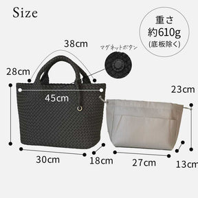 編み込みトートバッグ ラージサイズ A4対応 メッシュトートバッグ