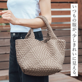 【ご予約受付中】編み込みトートバッグミドルサイズ