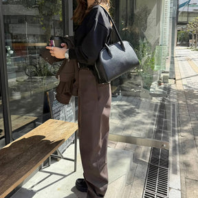 本革ロングハンドルボストンバッグ