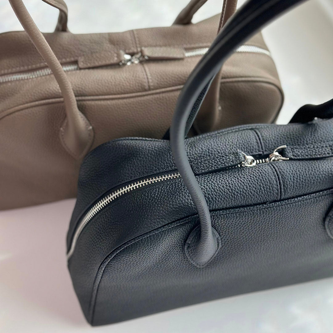 ロングハンドル本革ボストンバッグ