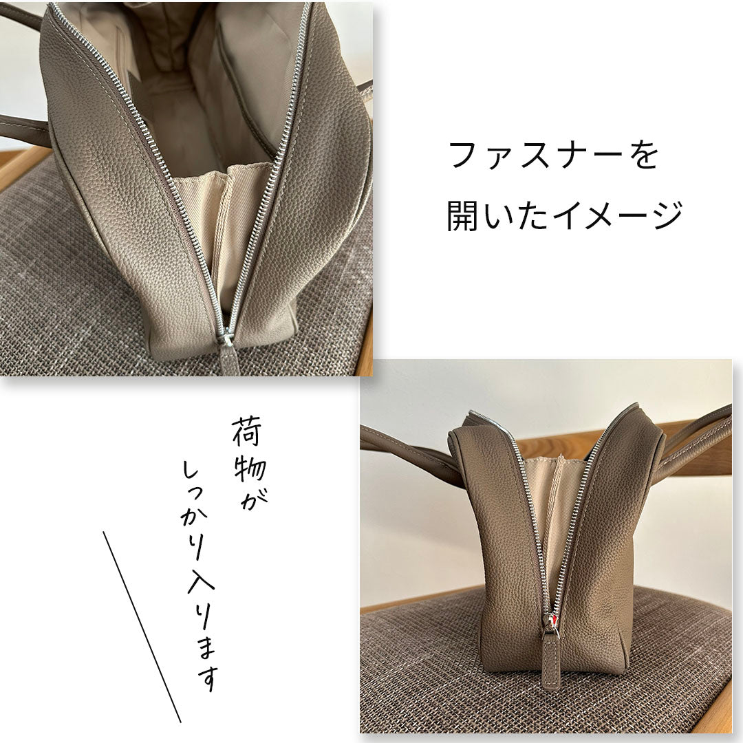 ロングハンドル本革ボストンバッグ