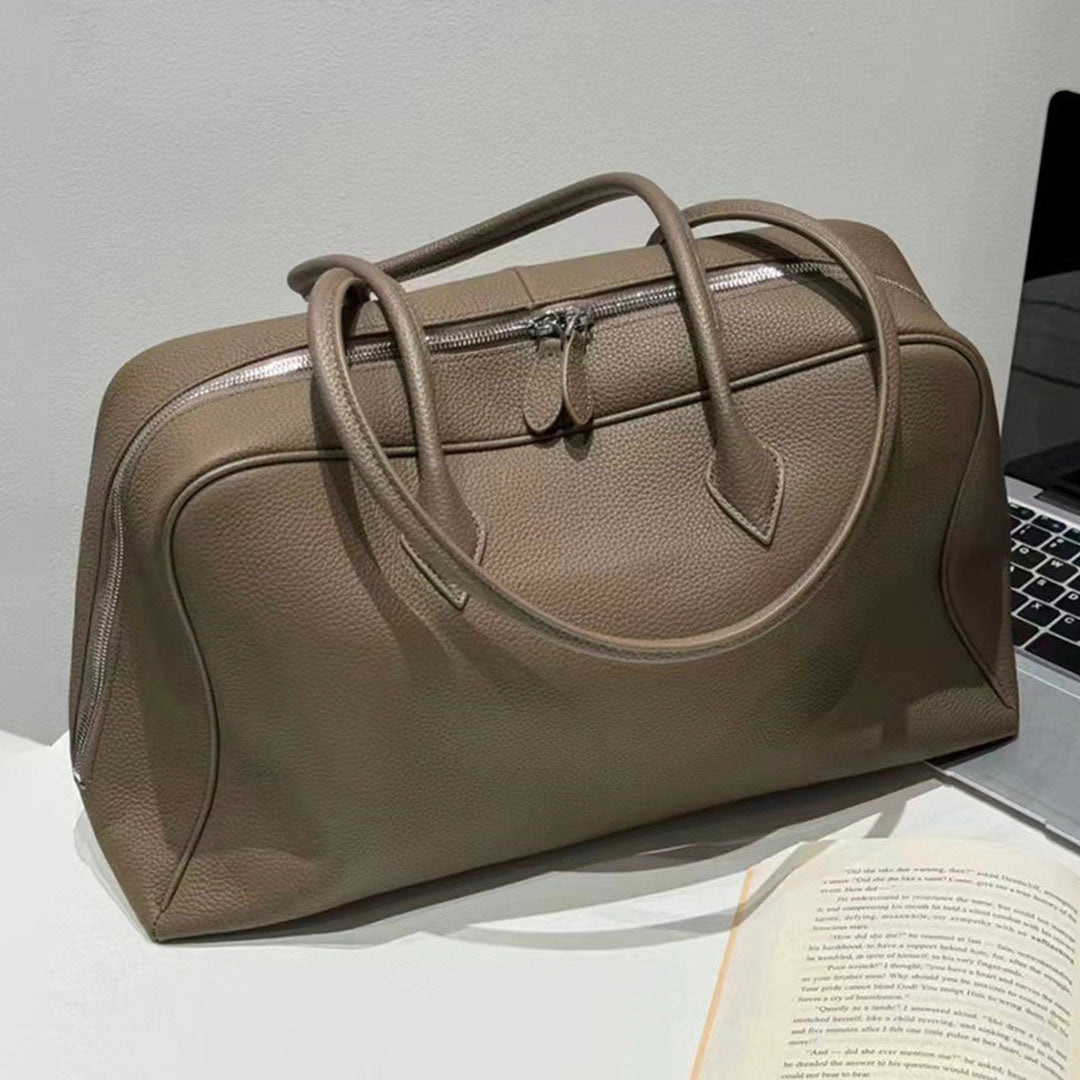 ロングハンドル本革ボストンバッグ