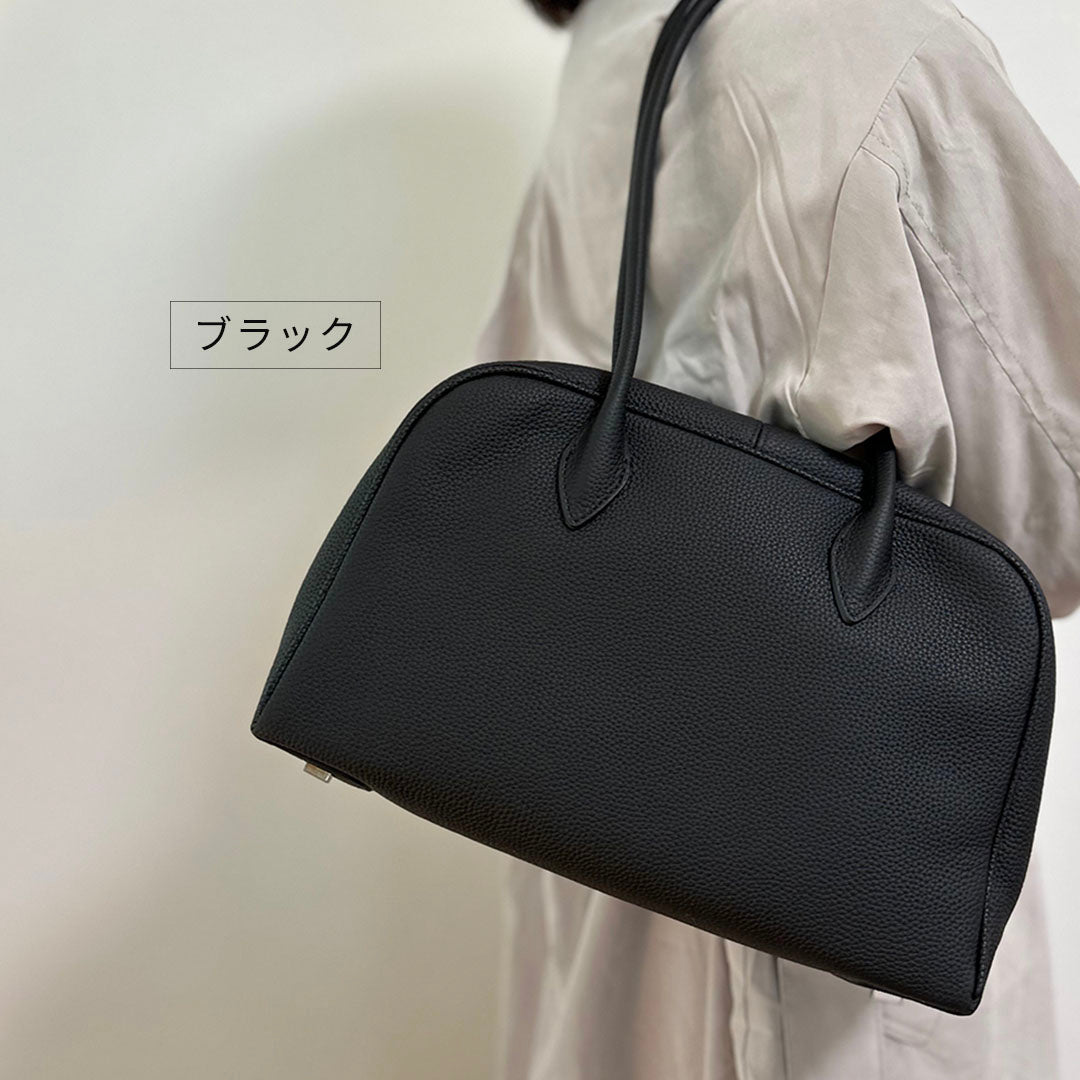 ロングハンドル本革ボストンバッグ